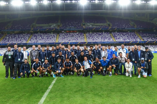 Grêmio encara Pachuca sonhando com vaga na decisão do Mundial Grêmio fez o reconhecimento do gramado nesta segunda-feira, após treinamento (FOTO: LUCAS UEBEL/GREMIO FBPA)