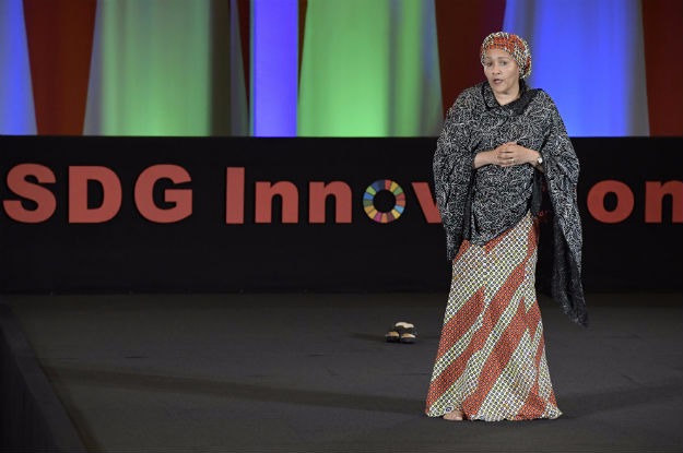 Amina Mohammed no Fórum sobre Ciência, Tecnologia e Inovação para os Objetivos de Desenvolvimento Sustentável. Foto: ONU/Evan Schneider