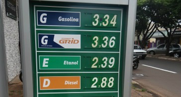 Preço da gasolina em Amambai varia entre R$ 3,30 e R$ 3,36 o litro