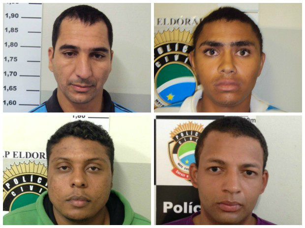 Foragidos José e Cairo (acima); Wesley Ferreira e Wesley Magno (abaixo). (Foto: Divulgação/ Polícia Civil)