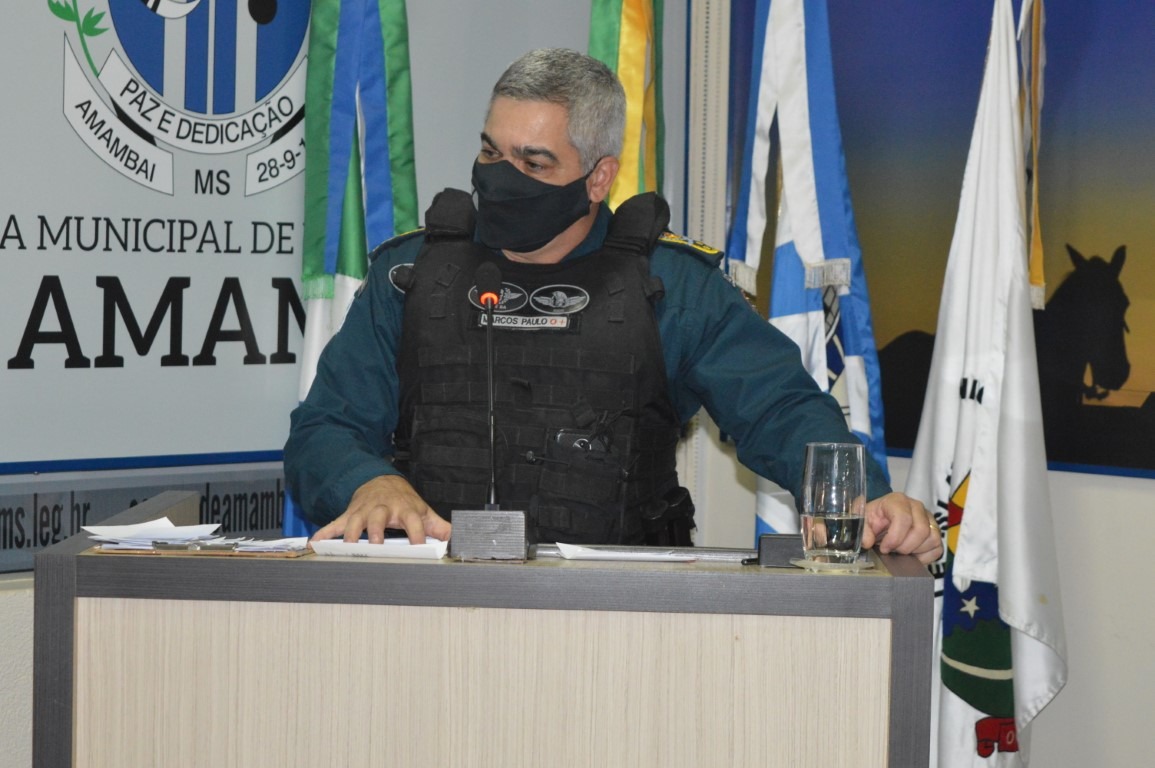 Major Willian Nascimento assume o comando da Polícia Militar de Amambai Comandante geral da PM/MS, coronel Marcos Paulo Gimenez / Foto: Moreira Produções