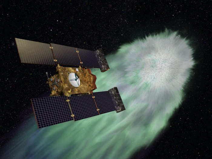 Sonda e cometa se encontram no “Dia dos Namorados” Ilustração da Nasa mostrando o encontro da sonda com o cometa.