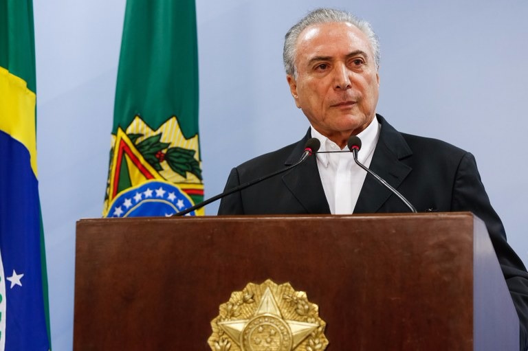 Temer em pronunciamento à imprensa / Foto: Marcos Corrêa/PR