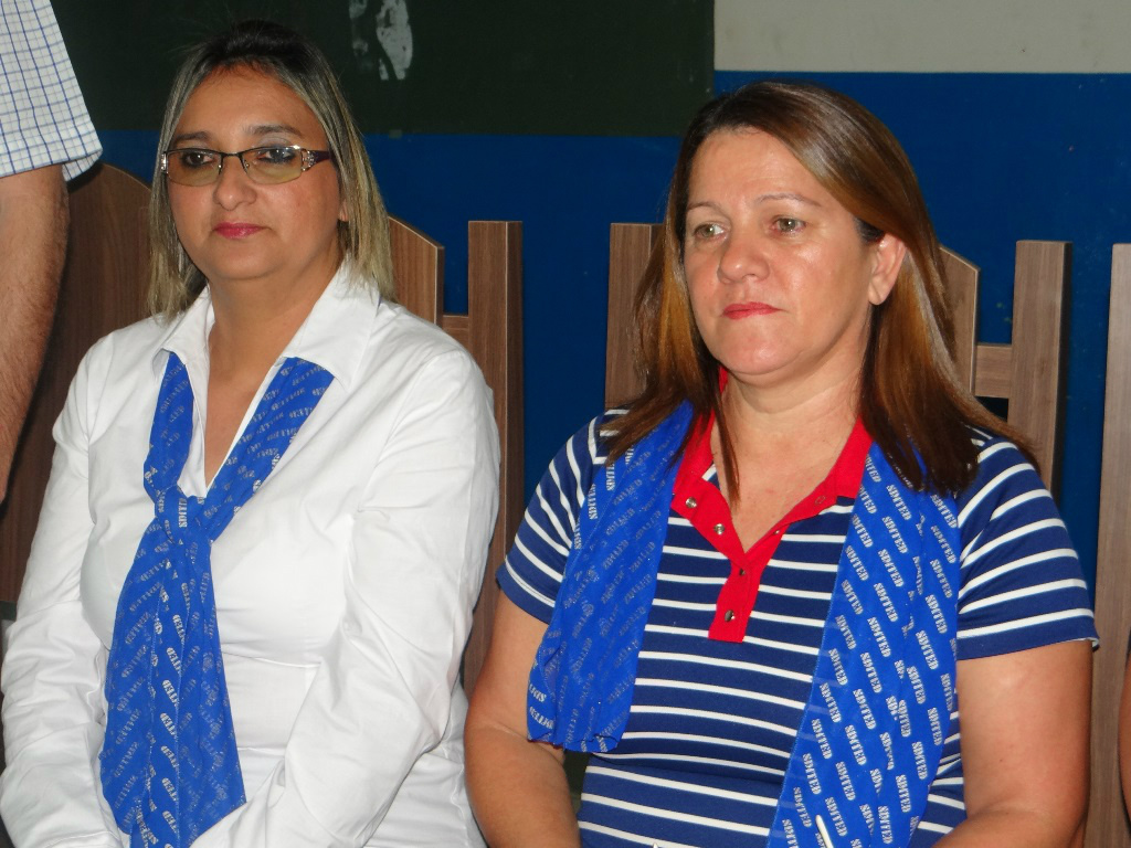 A presidente e a vice do Simted, Olga Tobias Mariano (D) e Marly Charão Gomes Rosa.