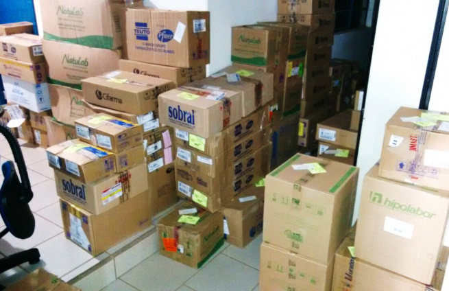Estoque de medicamentos nos postos de saúde de Amambai são atualizados Medicamentos vão para o estoque das farmácias municipais ainda nessa Segunda-feira (25) / Foto: Decom