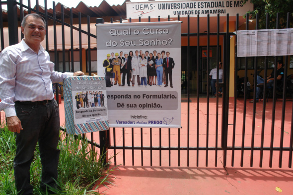 Vereador Anilson Prego espera que mais cursos sejam implantados na Uems de Amambai / Foto: Moreira Produções
