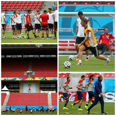 EUA e Alemanha treinaram com chuva na Arena Pernambuco
