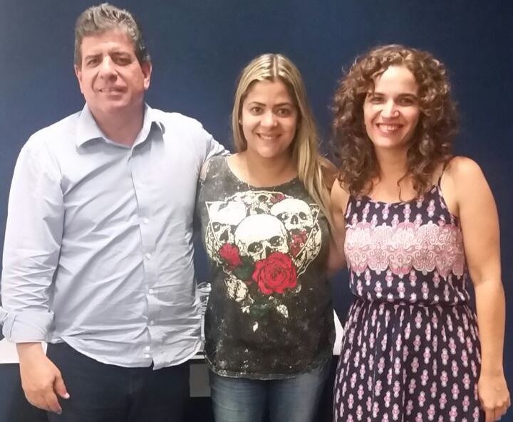 E/D: O secretário da Fundação de Cultura do MS Athayde Nery,  atriz Alessandra Tavares e Fernanda Teixeira Presidente do Fórum Estadual de Cultura