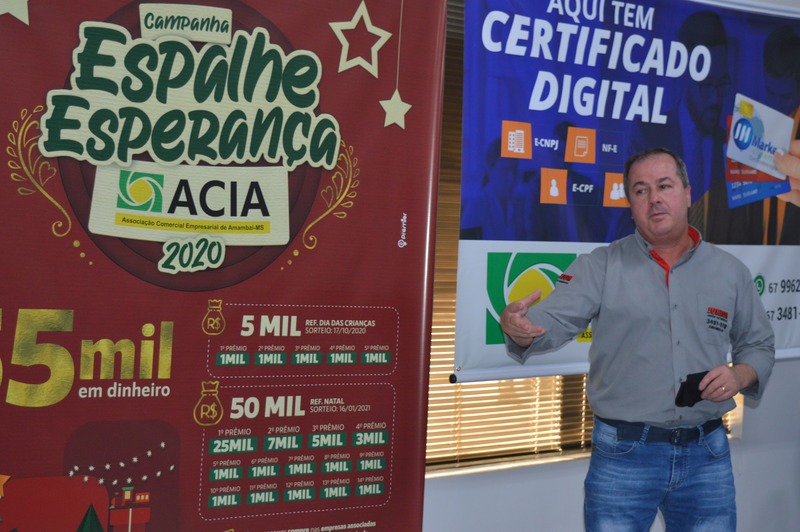 Presidente da ACIA, Clemente Martins Júnior durante lançamento da campanha / Foto: Moreira Produções