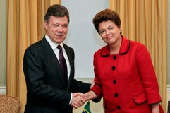 Presidente da Colômbia, Juan Manuel Santos com Dilma Rousseff.