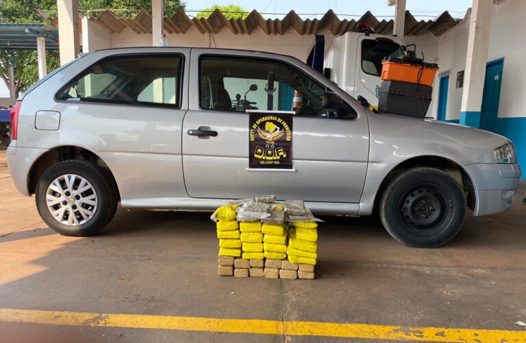 DOF apreende veículo que seguia para São Paulo com maconha e skank Foto: DOF