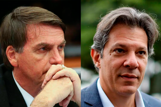 E/D- Candidatos presidente da República, Bolsonaro e Haddad / Foto: Divulgação
