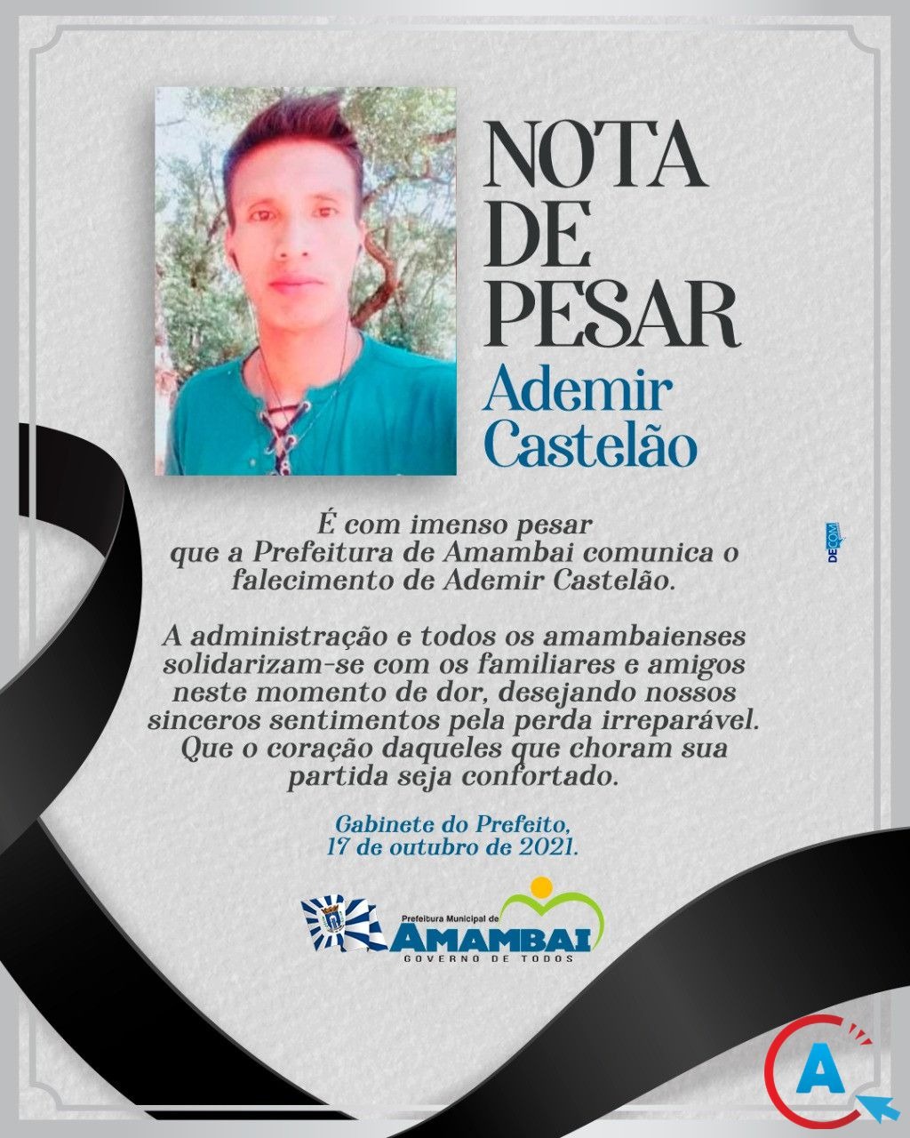 Nota emitida pela Prefeitura de Amambai / Foto: Decom