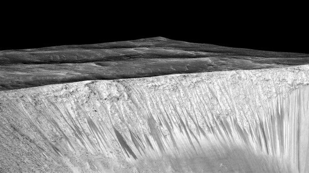 As evidências que fazem a Nasa acreditar que exista água em Marte