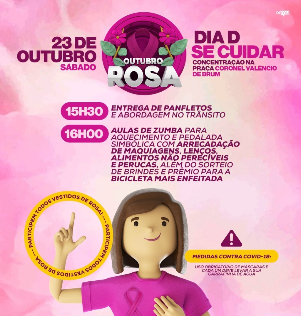 Prefeitura de Amambai realiza ações da Campanha Outubro Rosa neste sábado (23) Foto: Decom