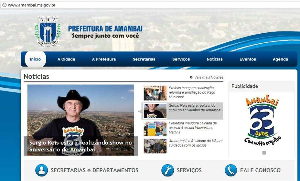 Prefeitura de Amambai lança novo site Prefeitura de Amambai lança novo site