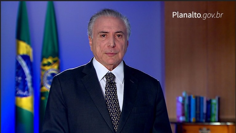 Em vídeo, Temer agradece Congresso e garante: “Continuamos avançando” Presidente gravou vídeo para divulgação nas redes sociaisFoto: Divulgação