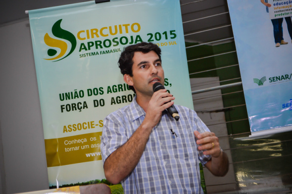 Aprosoja/MS e Banco do Brasil firmam parceria para incentivar seguro agrícolas O presidente da Aprosoja/MS – Associação dos Produtores de Soja de MS, Christiano Bortolotto / Foto: Assessoria