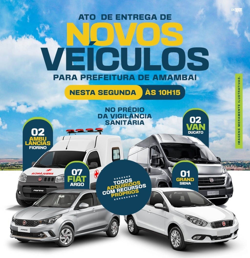 Prefeito Bandeira entrega 12 novos veículos para gestão de Amambai Foto: Decom