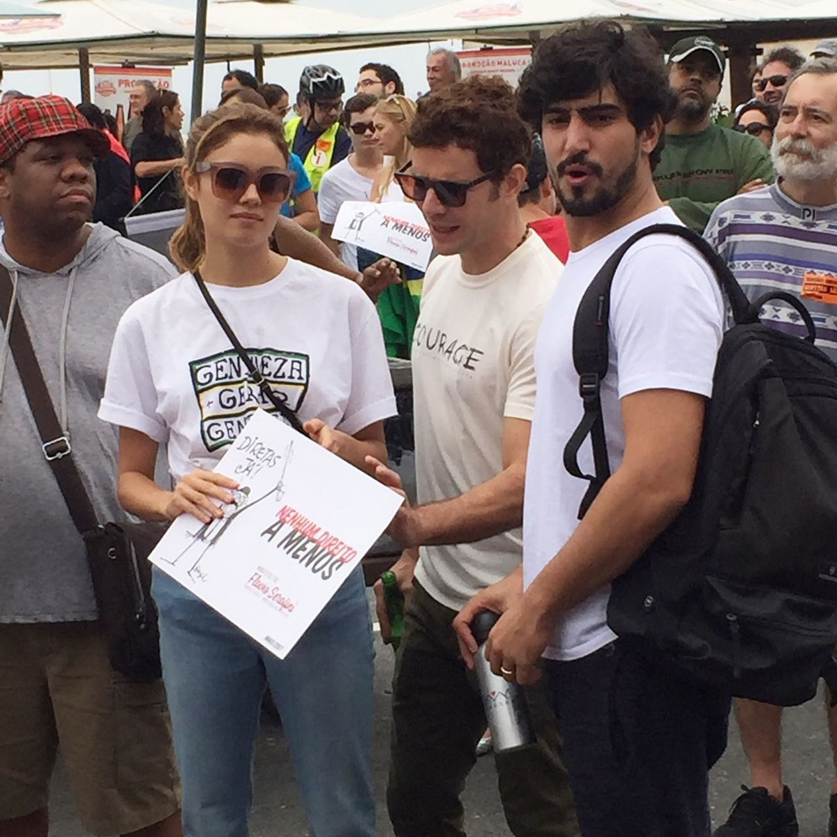 Caetano e mais artistas cantam contra Temer Artistas também participam de ato por eleições diretas (Foto: Fábio Fabato/Arquivo pessoal)