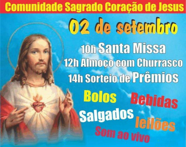 Festa na capela Sagrado Coração de Jesus acontece nesse domingo (2) A festa será em homenagem ao padroeiro da capela Sagrado Coração de Jesus, localizada em Amambai, na vila Jardim Panorama.