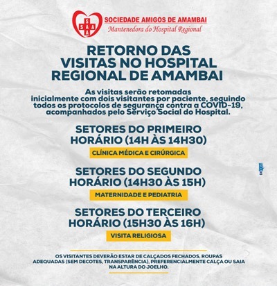 Hospital Regional retomará visitas a pacientes com novas regras e horários Foto: Decom