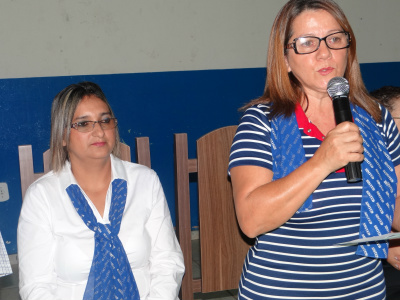 A presidente e a vice do Simted, Olga Mariano (D) e Marly Charão, destacam a importância do programa ProFuncionárioFoto: Moreira Produções