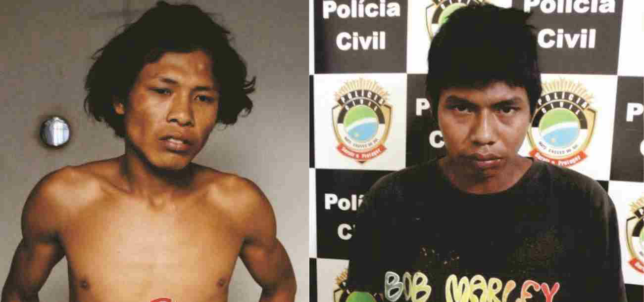 Edgar Garcia (E) e Osmar Ferreira, junto com um adolescente, os três moradores da aldeia Amambai, cometeram crime de latrocínio. (Foto: Vilson Nascimento)