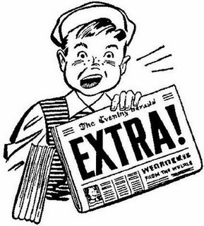 "Extra! Extra! Hoje é seu dia, Jornaleiro." "Extra! Extra! Hoje é seu dia, Jornaleiro."