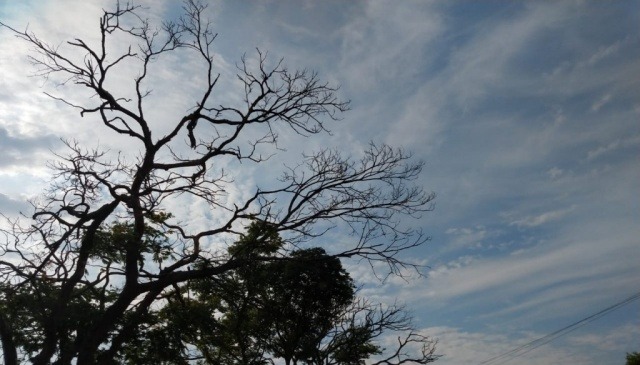 Dia amanheceu parcialmente nublado em Campo Grande (Foto: Kisie Ainoã)