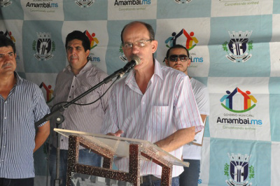 Centro da Juventude de Amambai foi reinaugurado na sexta-feira (28) Prefeito de Amambai, Sérgio Barbosa, durante inauguração das obras / Foto: Assessoria