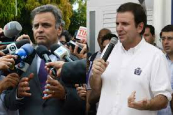 Procuradoria pede novo inquérito para investigar Aécio Neves e Eduardo Paes E/D- Senador Aécio Neves (PSDB/MG) e o prefeito do Rio de Janeiro, Eduardo Paes (PMDB) / Foto: Divulgação