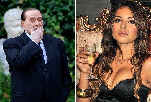 O ex-primeiro-ministro iataliano Silvio Berlusconi e a marroquina conhecida como 