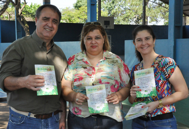 O Secretário José Luiz Karasek, a Secretária Vânia Farias e a diretora do Emaps, Carla Griza / Foto: Decom