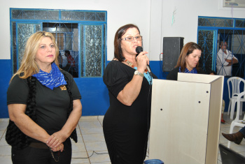Diretoras do Simted durante reunião com os candidatos a prefeito de Amambai.Foto: Moreira Produções