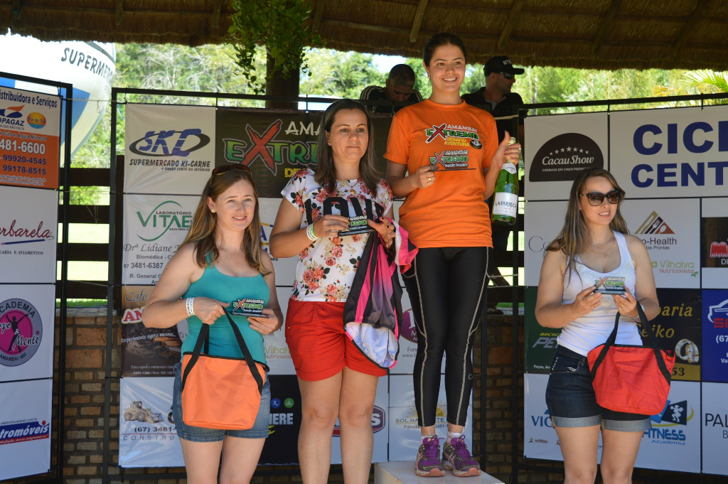 Amambai Extremo Mountain Bike de Aventura - Desafio Single Track Ganhadoras da categoria 40 Km Feminino / Foto: Moreira Produções