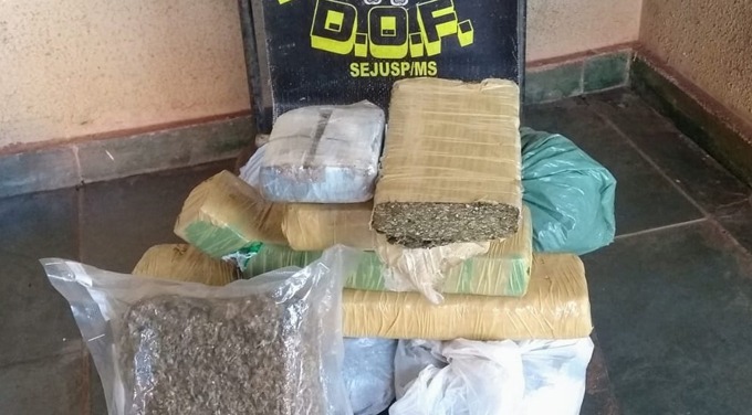 DOF apreende droga abandonada em rodovia entre Amambai e Cel. Sapucaia