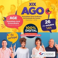 Cassems realiza Assembleias Geral Ordinária e Extraordinária nesta segunda (26) Foto: divulgação