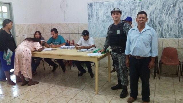 Flavio Vilhalva Freitas trabalhou na elieção para capitão da aldeia Te' Ýikue realizada recentemente. Foto: divulgação