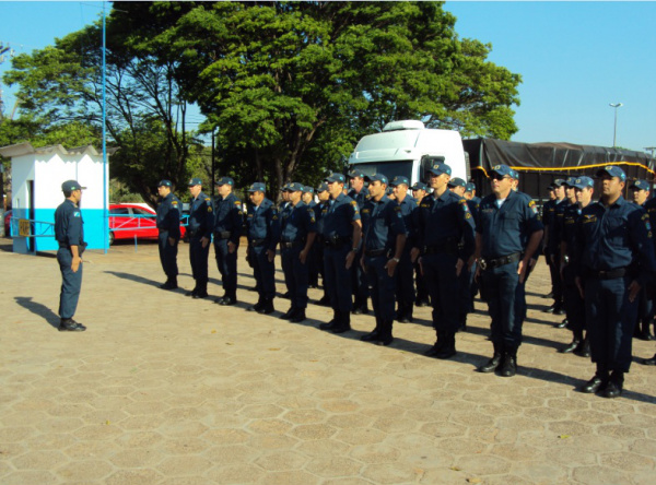 Foi realizada formatura com todo o efetivo pronto da unidade e das sub-unidades (Coronel Sapucaia, Tacuru e Paranhos).