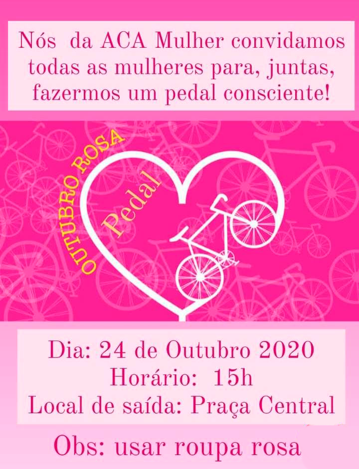 ACA realiza pedalada em alusão ao Outubro Rosa neste sábado (24), em Amambai Foto: Divulgação