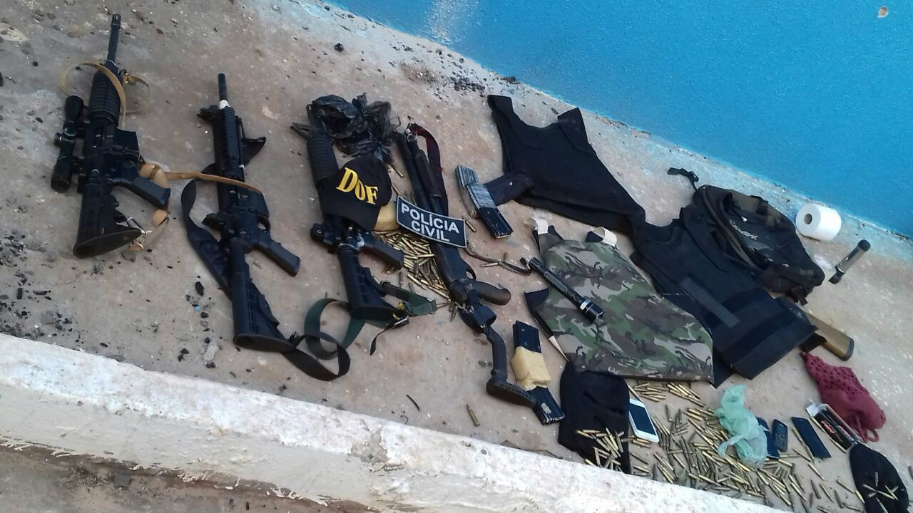 Membro do PCC e investigado pela Interpol é morto em Cel. Sapucaia Armas foram apreendidas com o grupo / Foto: Divulgação