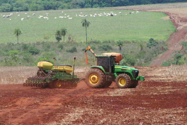 Começa o plantio da soja em Dourados Começa o plantio da soja em Dourados