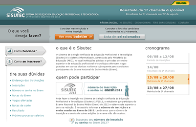 Convocados na primeira chamada do Sisutec têm até hoje para fazer matrícula