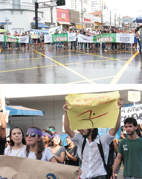 Manifestação no centro de Campo GrandeFoto: Luiz Alberto