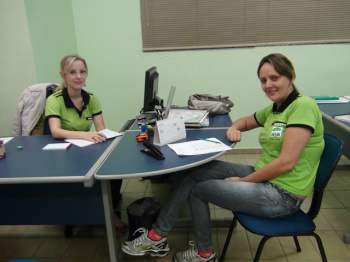 As servidoras da Secretaria Municipal do Meio Ambiente, Semai, a bióloga Vanessa Moroni (D) e a arquiteta Ana Carla Dal Pasqual.