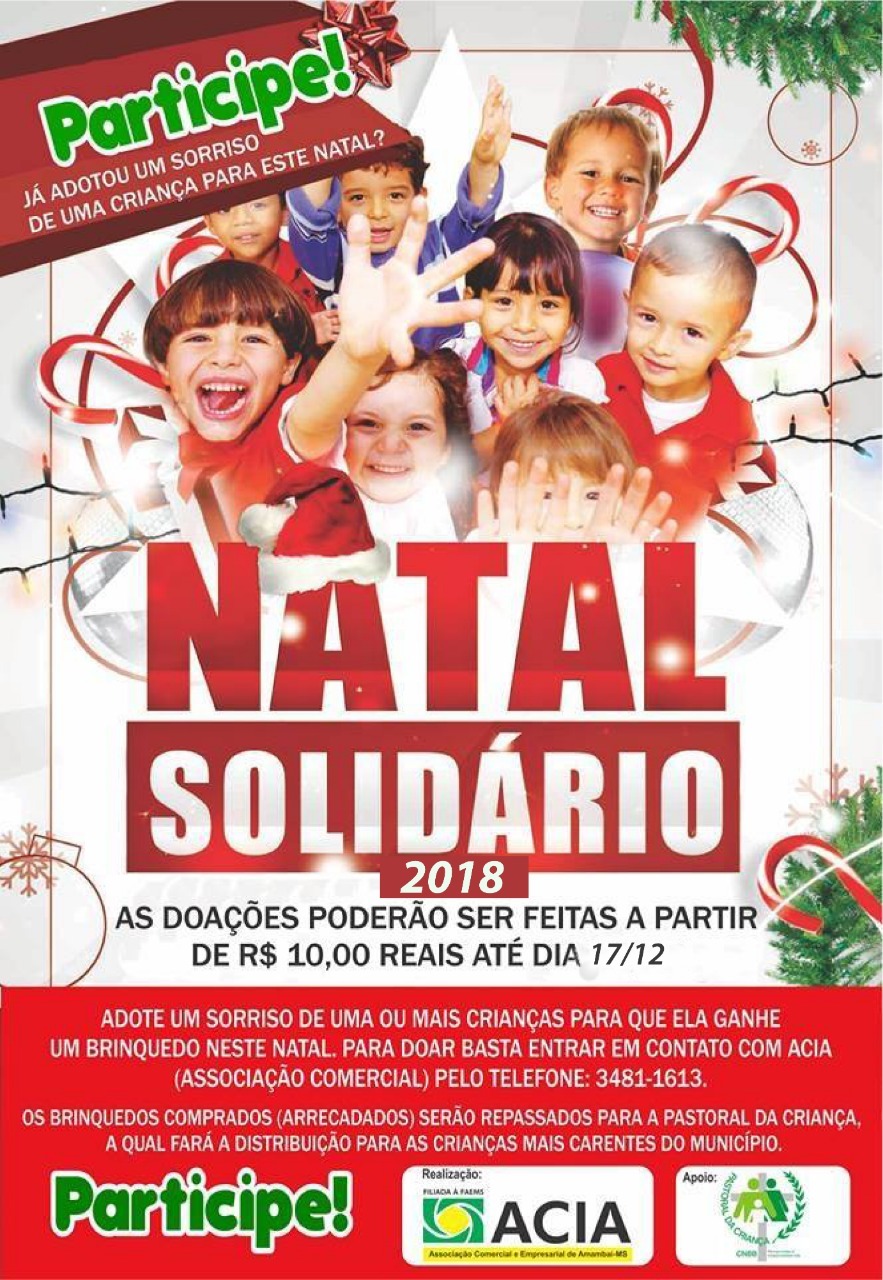 Natal Solidário da Acia arrecada brinquedos para a Pastoral da Criança Foto: Divulgação