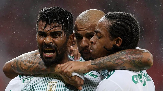 Thiago Santos Felipe Melo Keno Internacional Palmeiras 31052017(Foto: Cesar Greco/Ag Palmeiras)