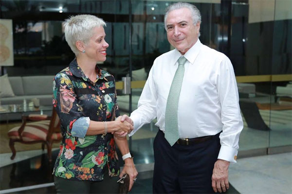 Justiça Federal nega mais um recurso sobre posse de Cristiane Brasil Depuitada federal Cristiane Brasil (PTB/RJ) e o presidente da república, Michel Temer / Foto: Divulgaçãio