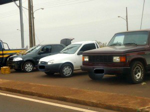 Carros foram levados para PF em Ponta Porã(Foto: Divulgação/PRF)